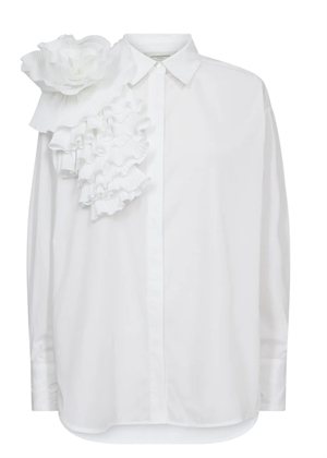 Pleat-Frill skjorte Bright White Copenhagen Muse